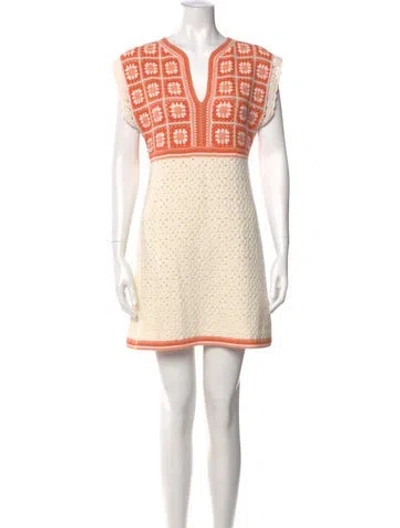 Pre-owned Maje Printed Mini Dress W/ Tags In Neutral