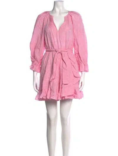 Pre-owned Maje Printed Mini Dress W/ Tags In Pink