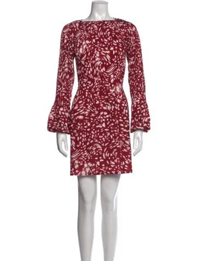 Pre-owned Maje Printed Mini Dress W/ Tags In Red