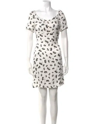 Pre-owned Maje Printed Mini Dress W/ Tags In White