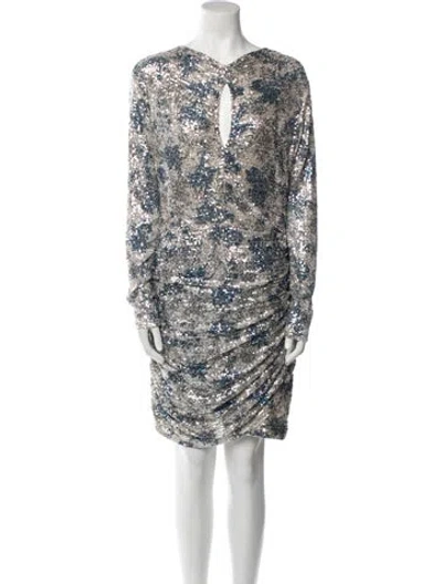Pre-owned Maje Printed Mini Dress W/ Tags In White