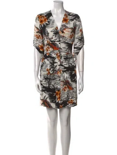 Pre-owned Maje Printed Mini Dress In White