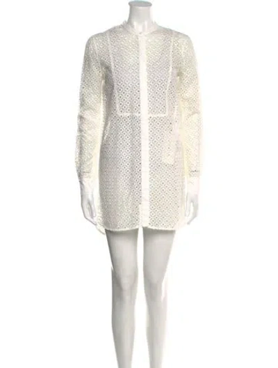 Pre-owned Maje Printed Mini Dress In White
