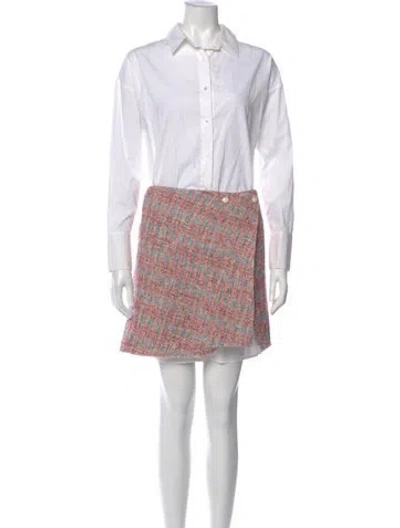 Pre-owned Maje Printed Mini Dress In White