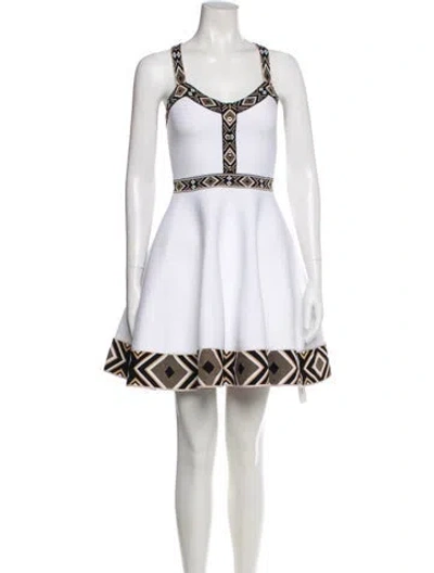 Pre-owned Maje Printed Mini Dress In White