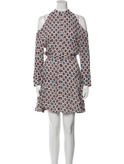 Pre-owned Maje Printed Mini Dress In White