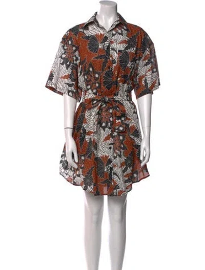 Pre-owned Maje Printed Mini Dress In White