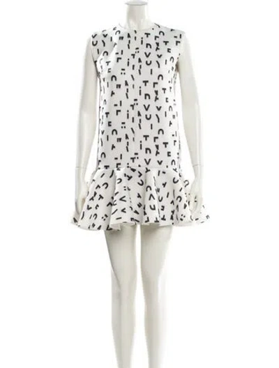 Pre-owned Maje Printed Mini Dress In White
