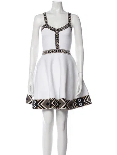 Pre-owned Maje Printed Mini Dress In White