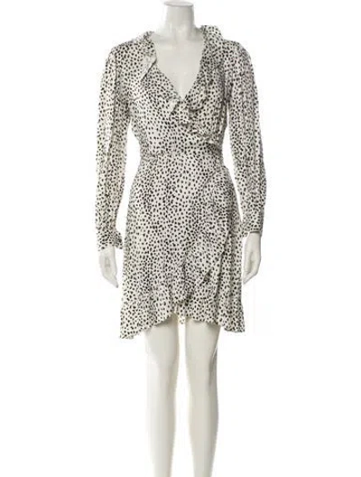 Pre-owned Maje Printed Mini Dress In White