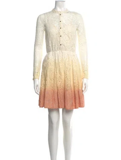 Pre-owned Maje Printed Mini Dress In White