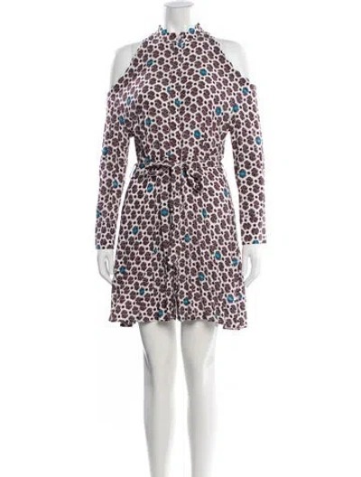Pre-owned Maje Printed Mini Dress In White