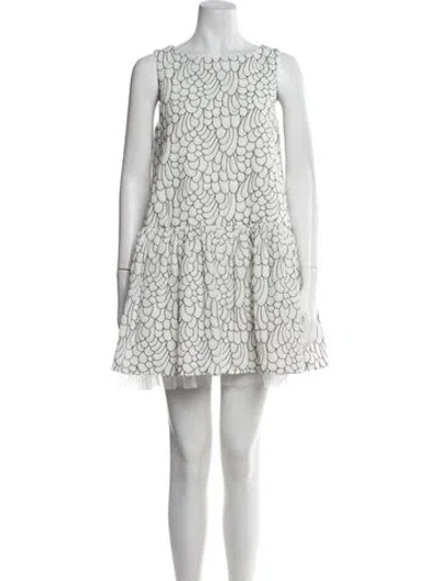 Pre-owned Maje Printed Mini Dress In White