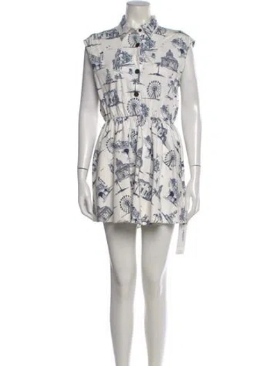 Pre-owned Maje Printed Mini Dress In White