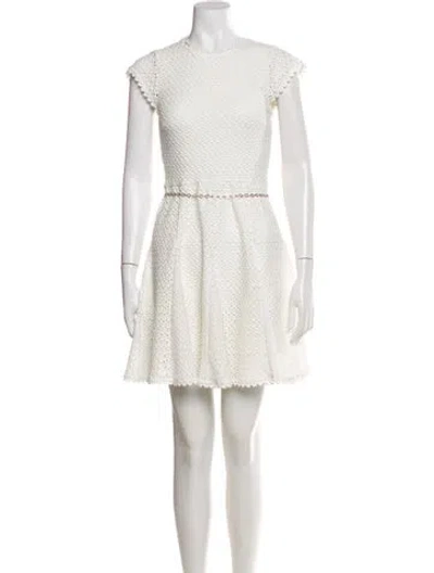Pre-owned Maje Printed Mini Dress In White