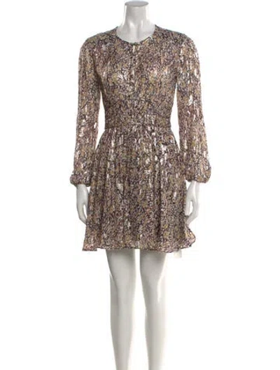 Pre-owned Maje Printed Mini Dress In White