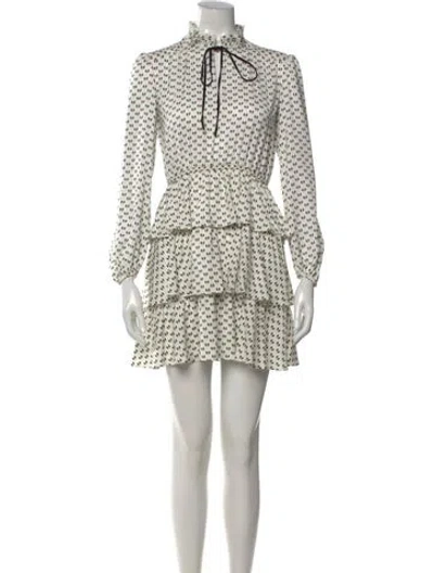 Pre-owned Maje Printed Mini Dress In White