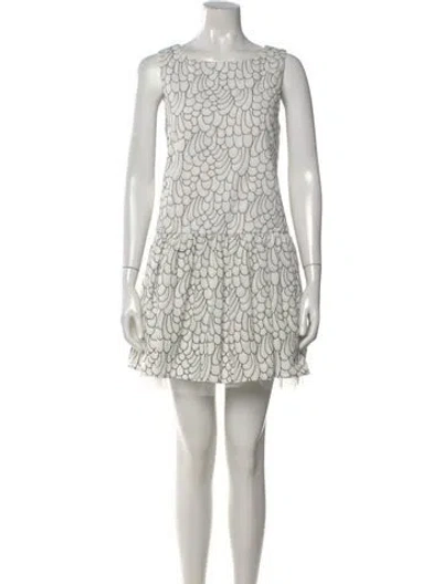 Pre-owned Maje Printed Mini Dress In White