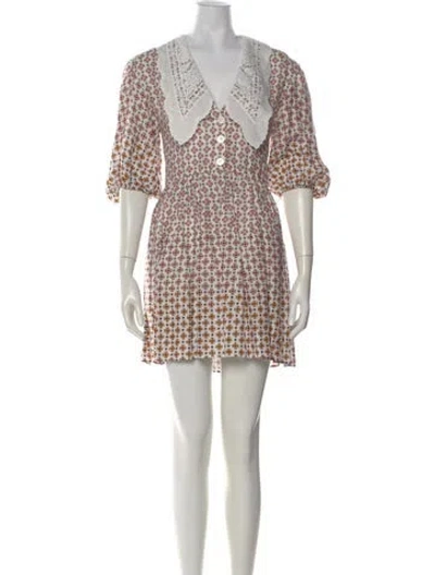 Pre-owned Maje Printed Mini Dress In White