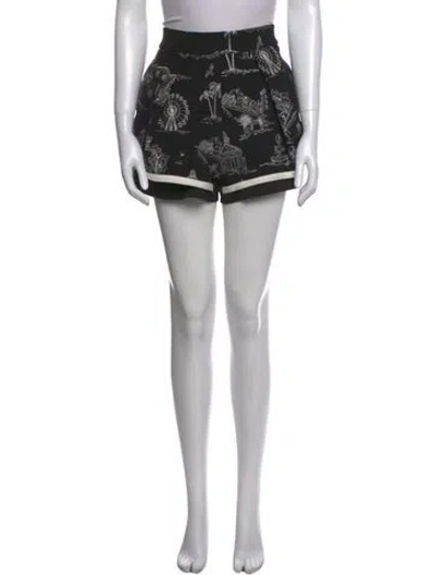 Pre-owned Maje Printed Mini Shorts In Black