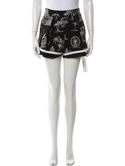 Pre-owned Maje Printed Mini Shorts In Black