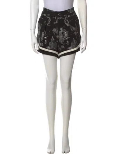 Pre-owned Maje Printed Mini Shorts In Black