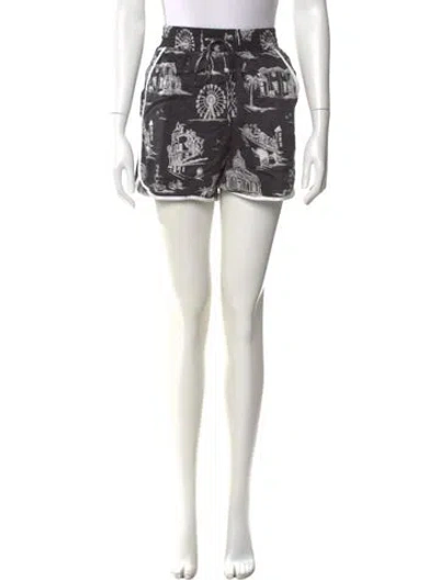 Pre-owned Maje Printed Mini Shorts In Black