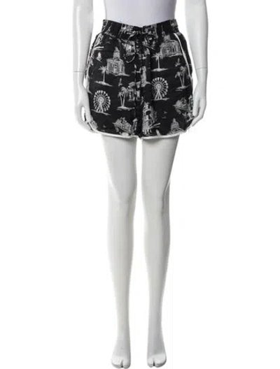 Pre-owned Maje Printed Mini Shorts In Black