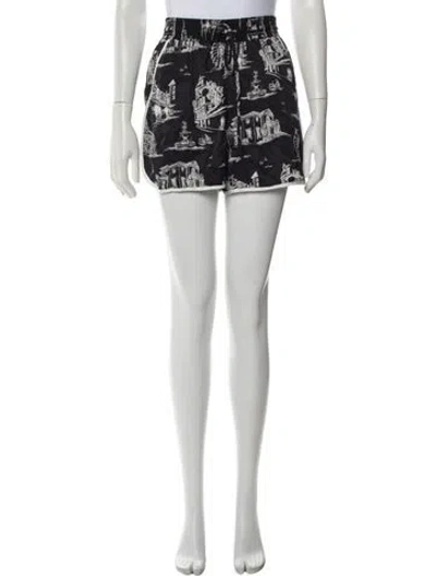Pre-owned Maje Printed Mini Shorts In Black