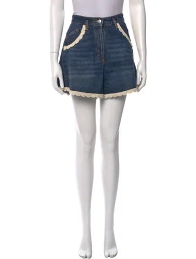 Pre-owned Maje Printed Mini Shorts In Blue