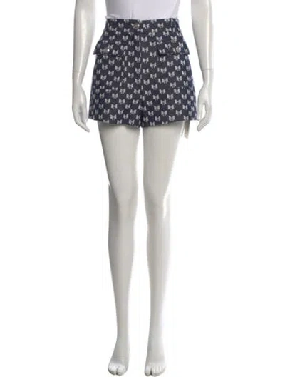 Pre-owned Maje Printed Mini Shorts In Blue