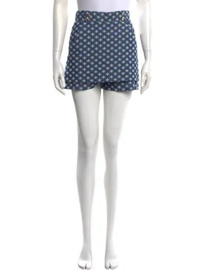 Pre-owned Maje Printed Mini Shorts In Blue