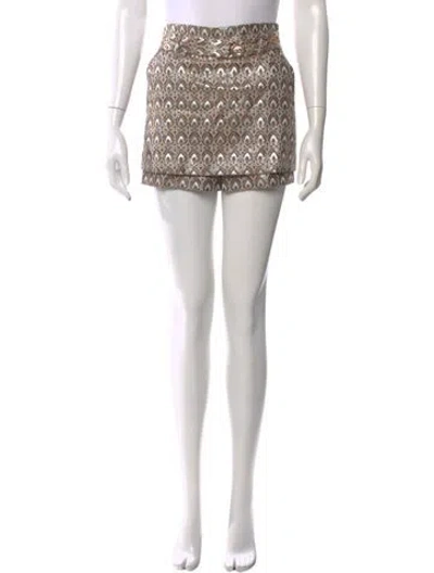 Pre-owned Maje Printed Mini Shorts In Brown