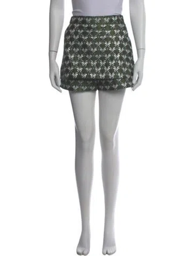 Pre-owned Maje Printed Mini Shorts In Green