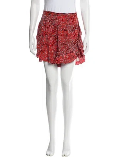 Pre-owned Maje Printed Mini Shorts In Red