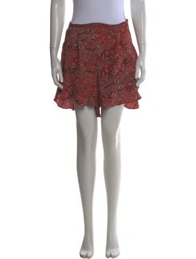 Pre-owned Maje Printed Mini Shorts In Red