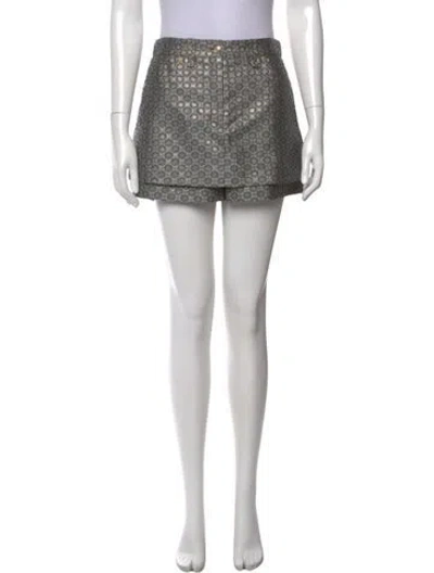 Pre-owned Maje Printed Mini Shorts In Silver