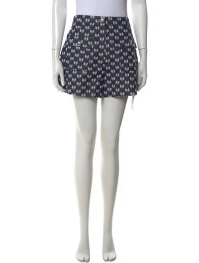 Pre-owned Maje Printed Mini Shorts W/ Tags In Blue