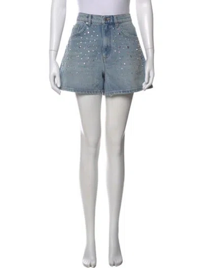 Pre-owned Maje Printed Mini Shorts W/ Tags In Blue