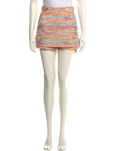 Pre-owned Maje Printed Mini Shorts W/ Tags In White