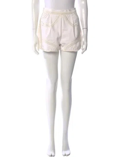 Pre-owned Maje Printed Mini Shorts In White