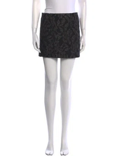 Pre-owned Maje Printed Mini Skirt In Black