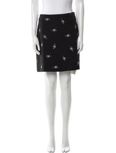 Pre-owned Maje Printed Mini Skirt In Black