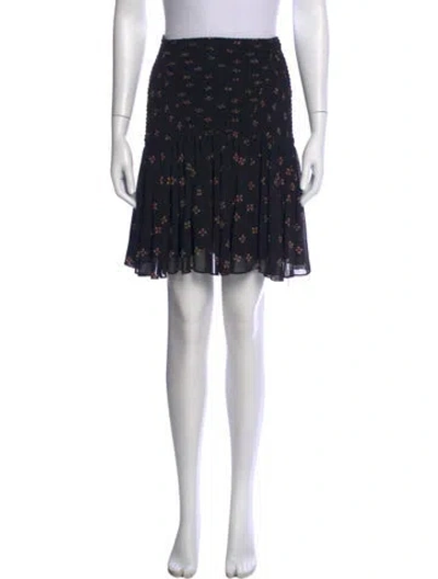 Pre-owned Maje Printed Mini Skirt In Black