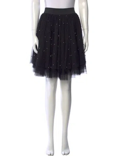 Pre-owned Maje Printed Mini Skirt In Black