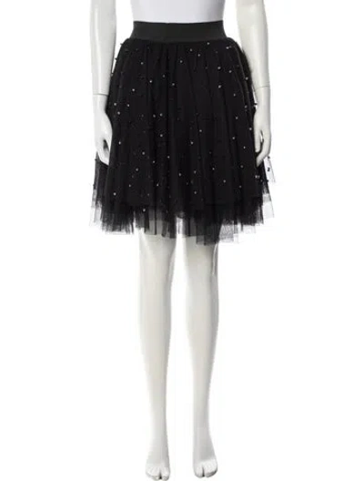 Pre-owned Maje Printed Mini Skirt In Black