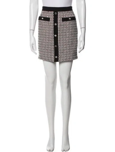 Pre-owned Maje Printed Mini Skirt In Black