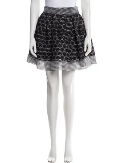 Pre-owned Maje Printed Mini Skirt In Black
