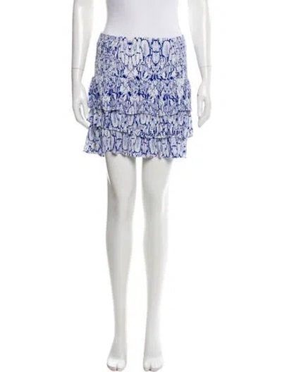 Pre-owned Maje Printed Mini Skirt In Blue