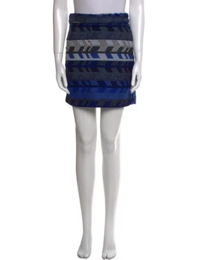 Pre-owned Maje Printed Mini Skirt In Blue